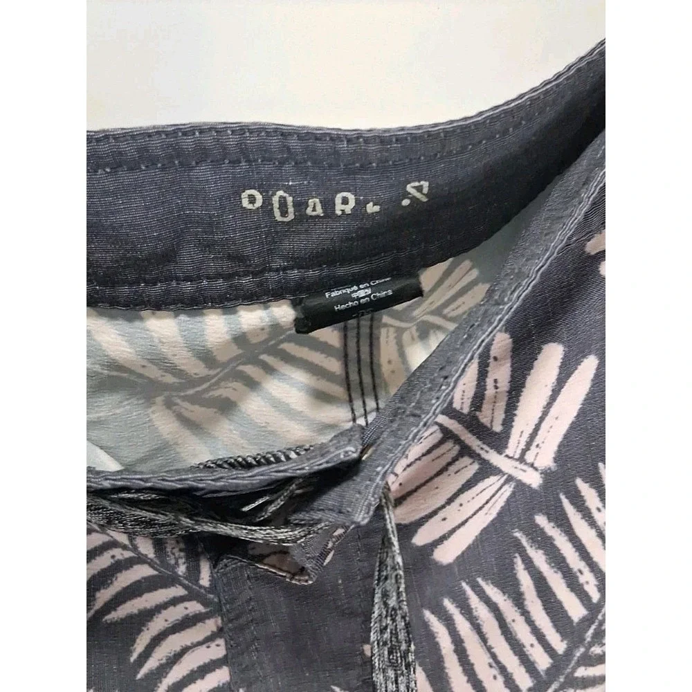 Roark Men's Sz 30 Shorey Swim Trunks Charcoal Botanical Drawstring Board Shorts